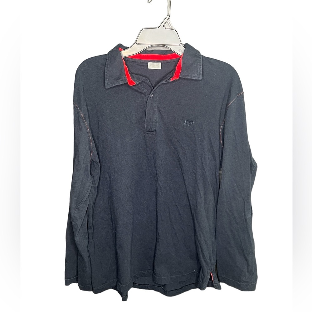 Zimmerli L men’s blue long sleeve polo shirt